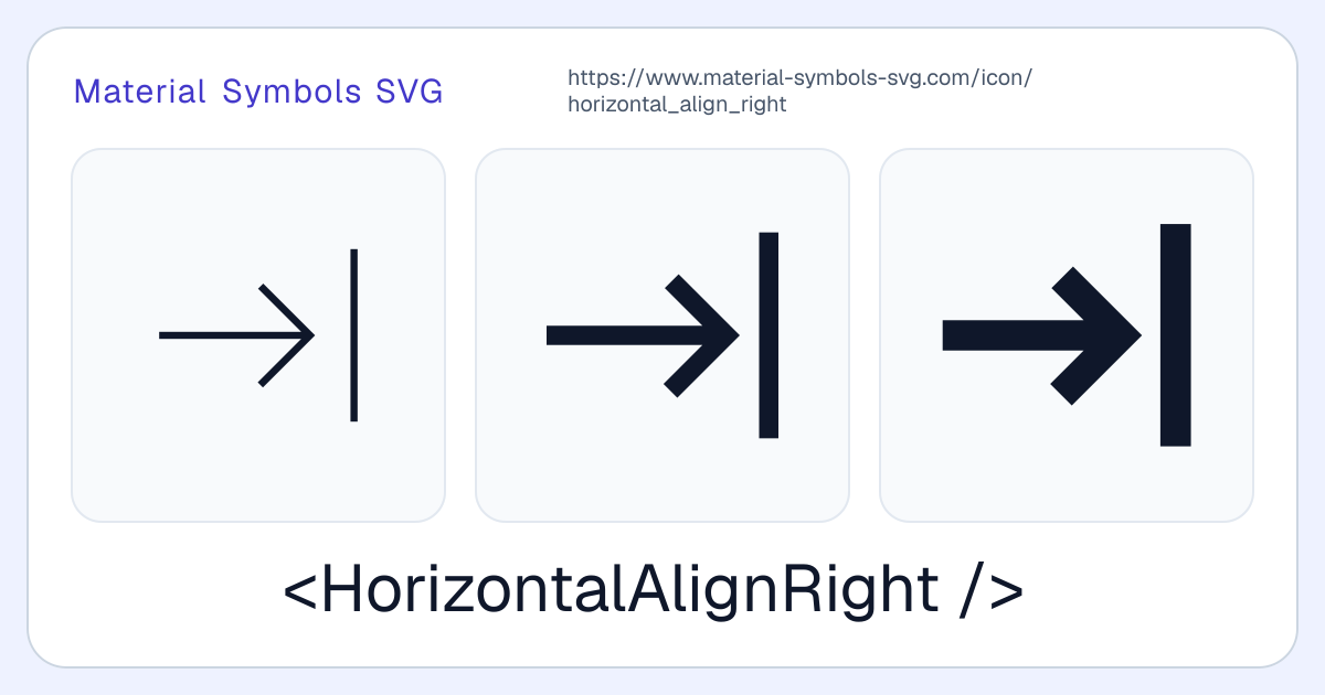 Horizontal Align Right Icon - Material Symbols SVG
