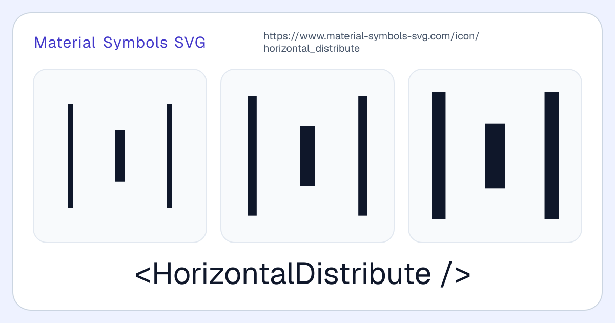 Horizontal Distribute Icon - Material Symbols SVG