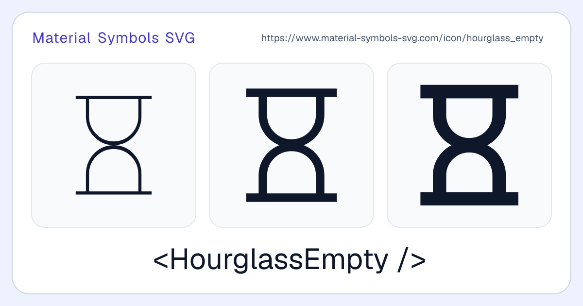 Hourglass Empty Icon - Material Symbols SVG
