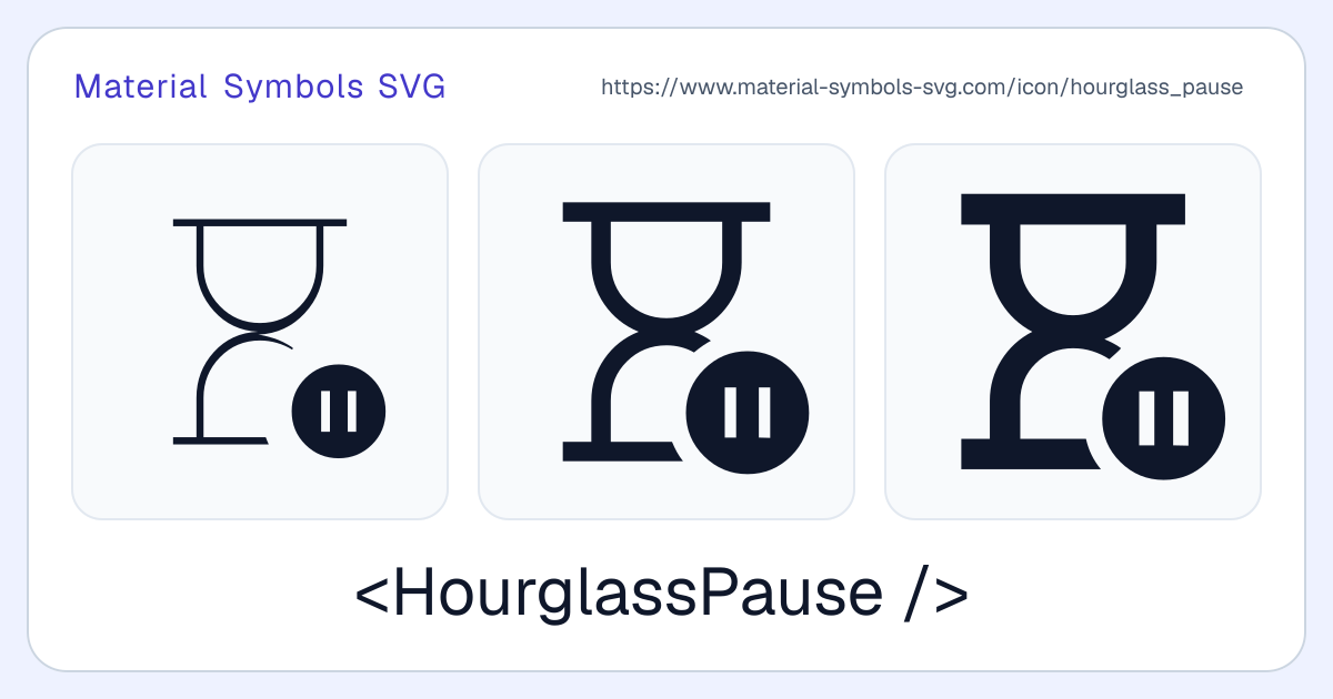 Hourglass Pause Icon - Material Symbols SVG