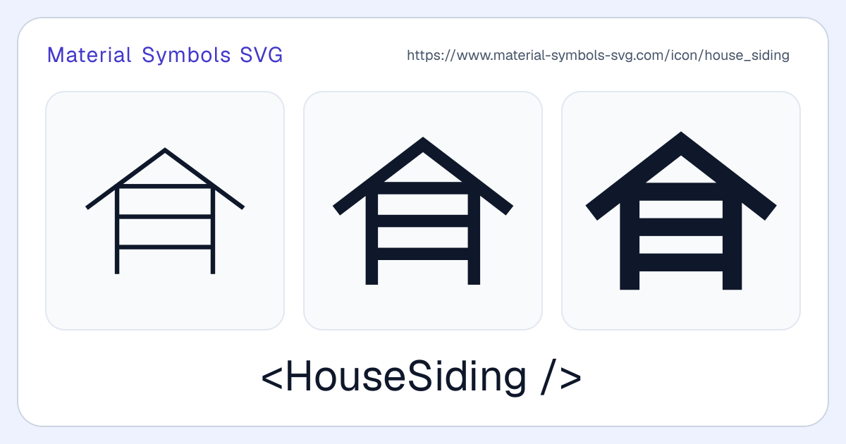 House Siding Icon - Material Symbols SVG