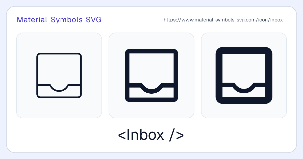 Inbox Icon - Material Symbols SVG