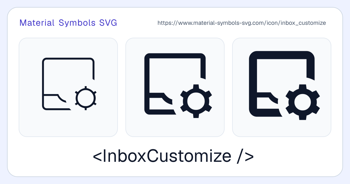 Inbox Customize Icon - Material Symbols SVG