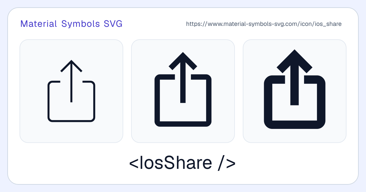 iOS Share Icon - Material Symbols SVG