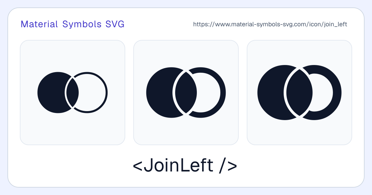Join Left Icon - Material Symbols SVG