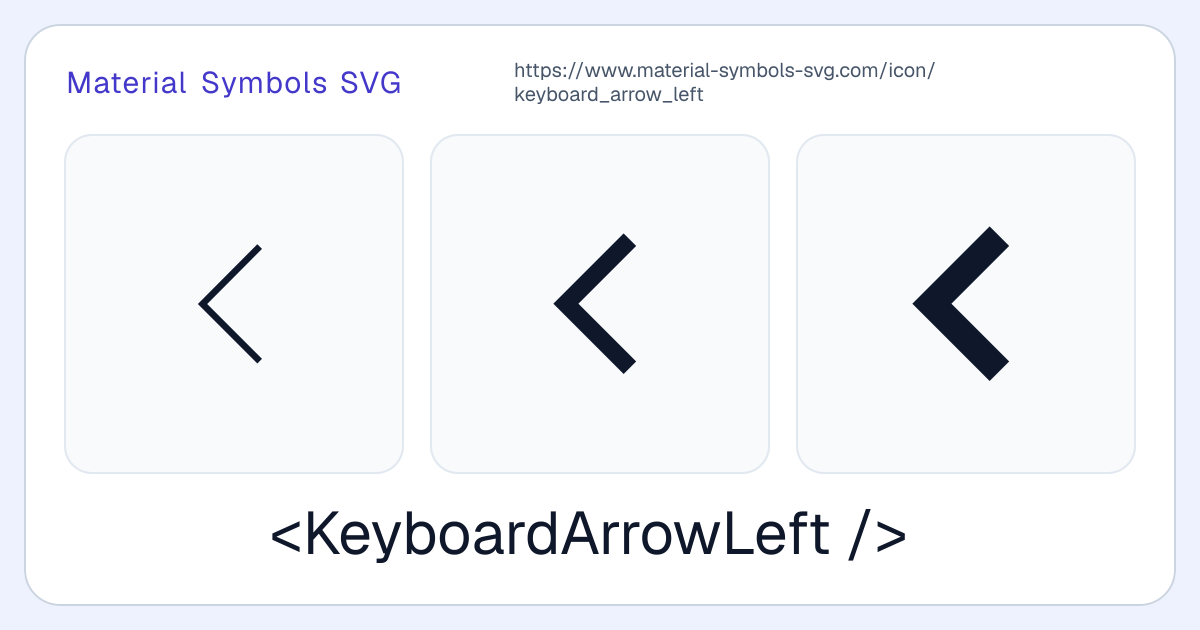Keyboard Arrow Left Icon - Material Symbols SVG