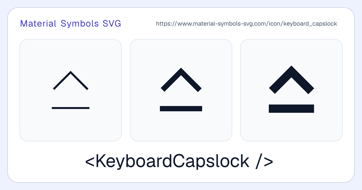 Keyboard Capslock Icon - Material Symbols SVG
