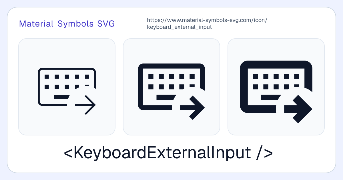 Keyboard External Input Icon - Material Symbols SVG