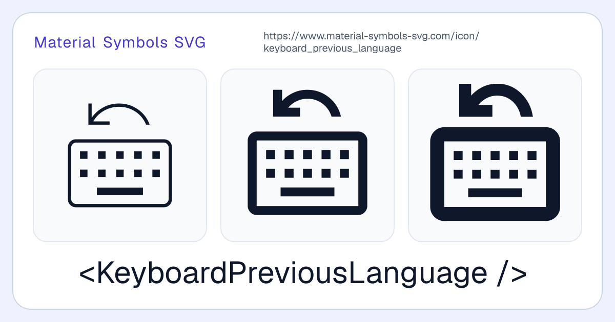 Keyboard Previous Language Icon - Material Symbols SVG