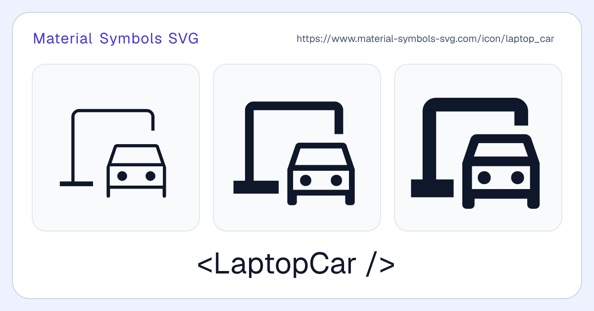 Laptop Car Icon - Material Symbols SVG
