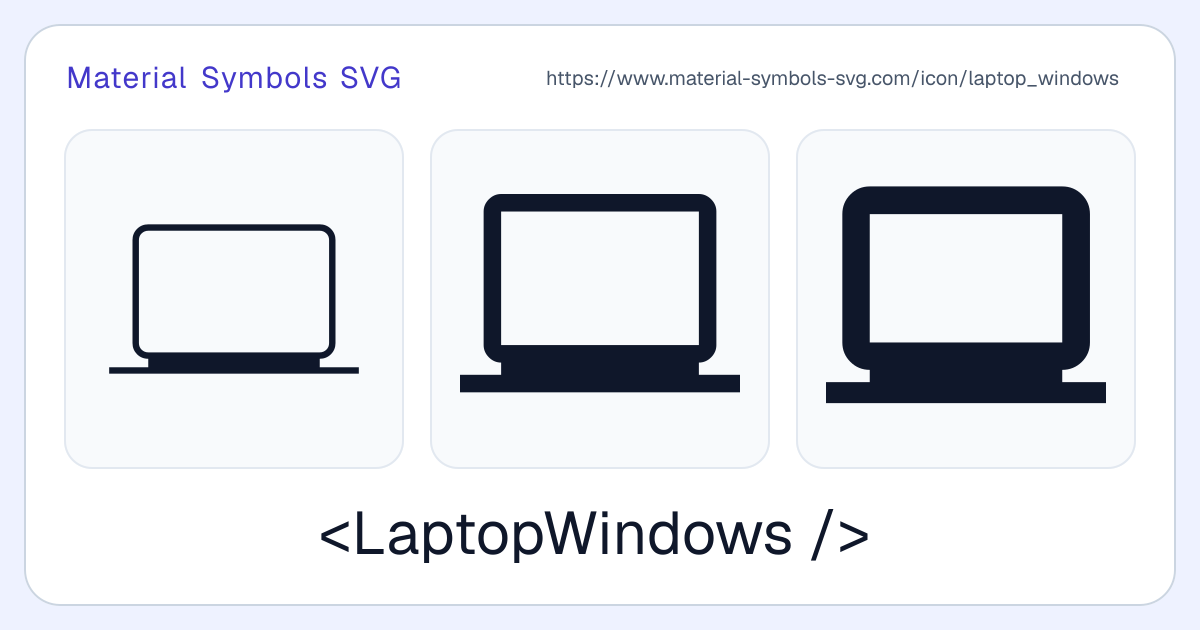 Laptop Windows Icon - Material Symbols SVG