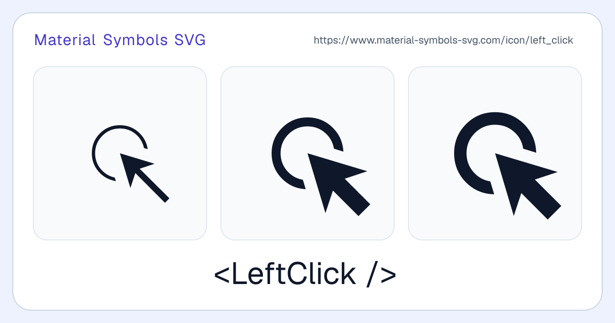 Left Click Icon - Material Symbols SVG