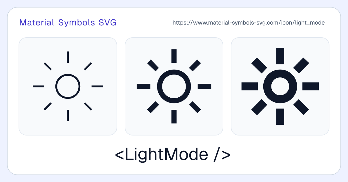 Light Mode Icon - Material Symbols SVG