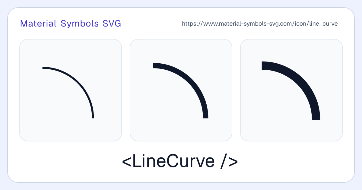 Line Curve Icon - Material Symbols SVG