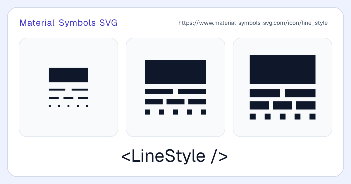 Line Style Icon - Material Symbols SVG