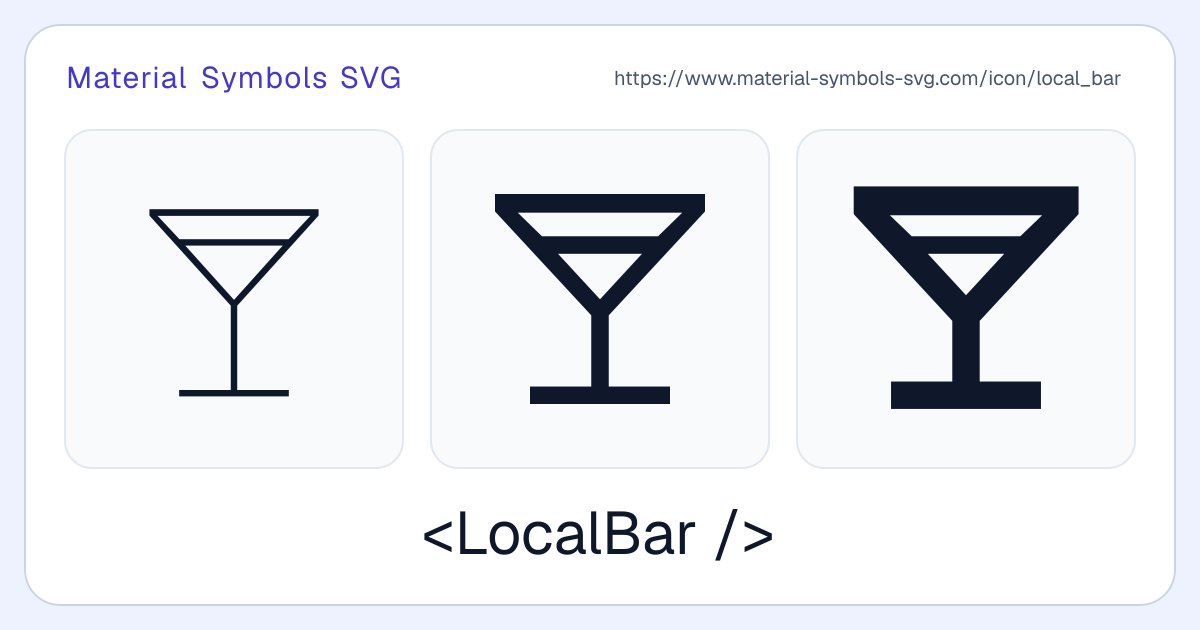 Local Bar Icon - Material Symbols SVG