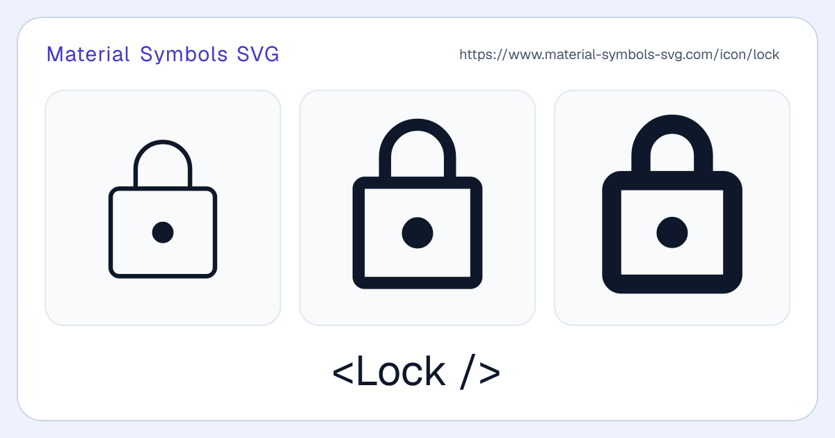Lock Icon - Material Symbols SVG