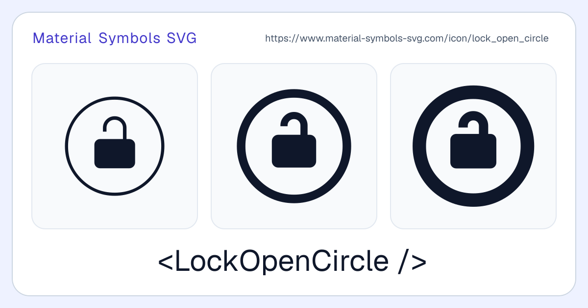 Lock Open Circle Icon - Material Symbols SVG