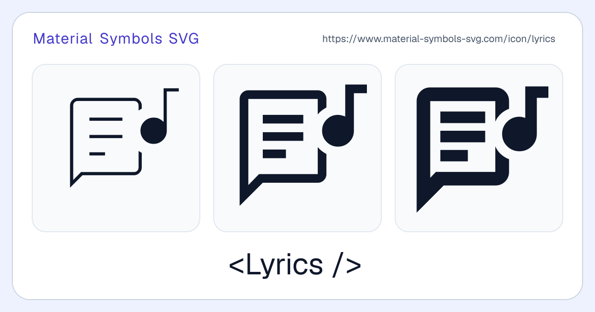 Lyrics Icon - Material Symbols SVG