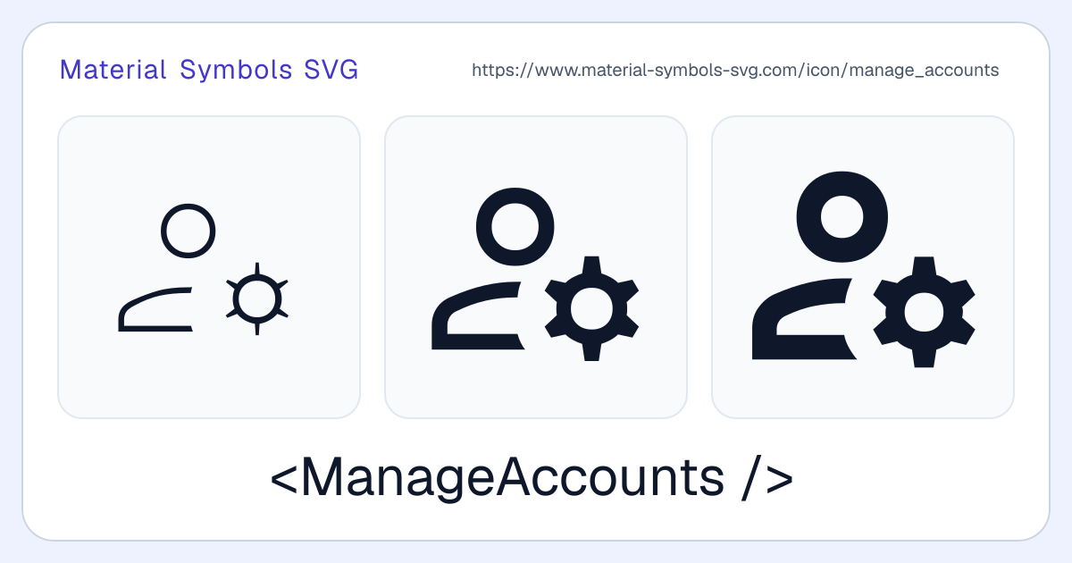 Manage Accounts Icon - Material Symbols SVG
