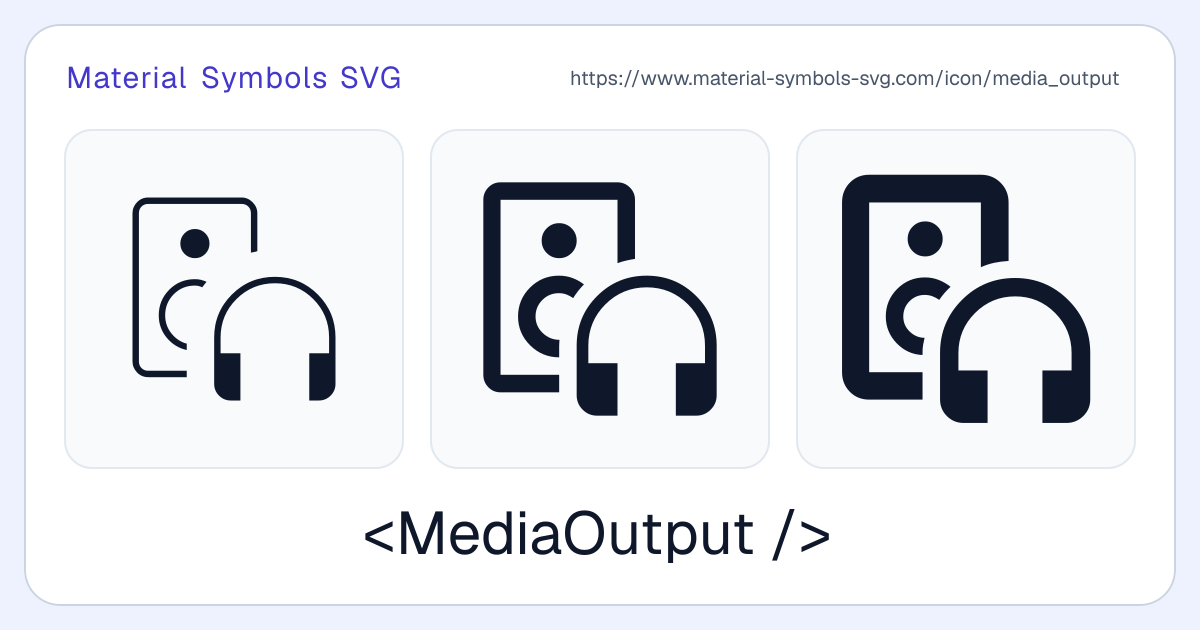 Media Output Icon - Material Symbols SVG