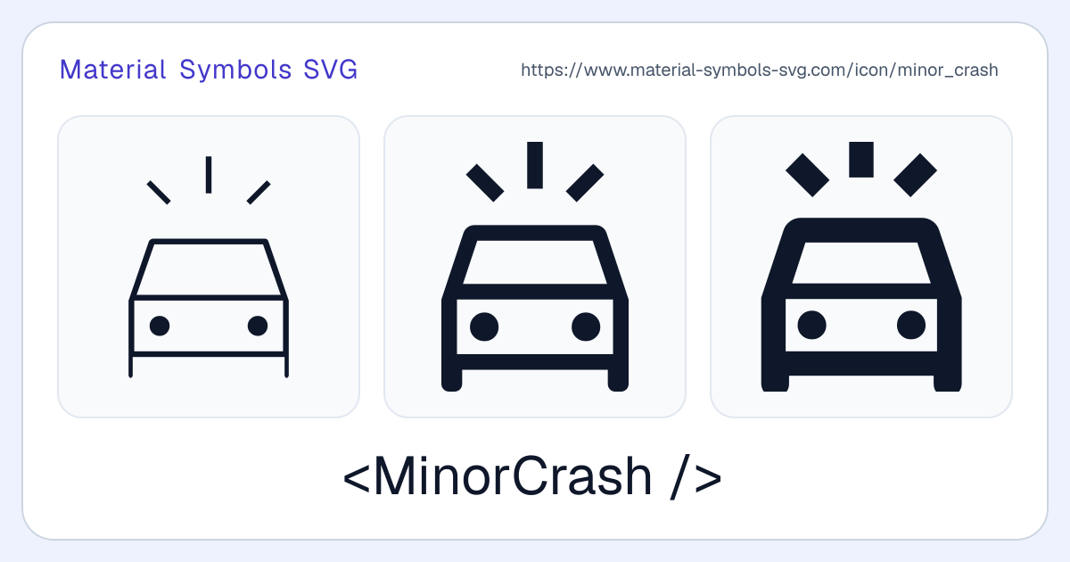 Minor Crash Icon - Material Symbols SVG