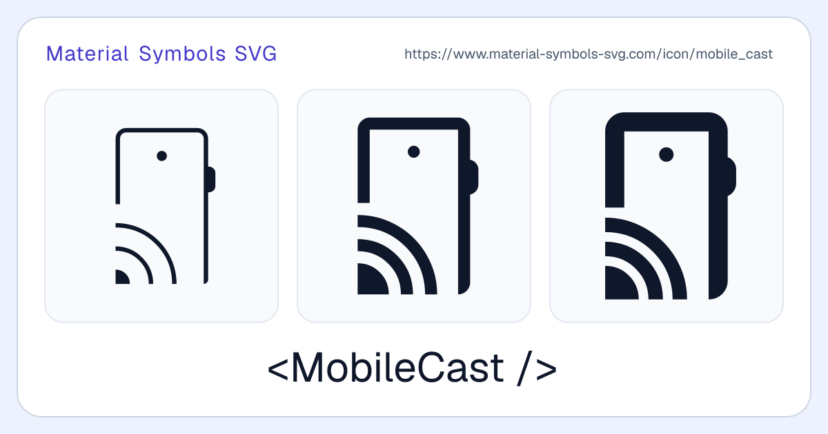 Mobile Cast Icon - Material Symbols SVG