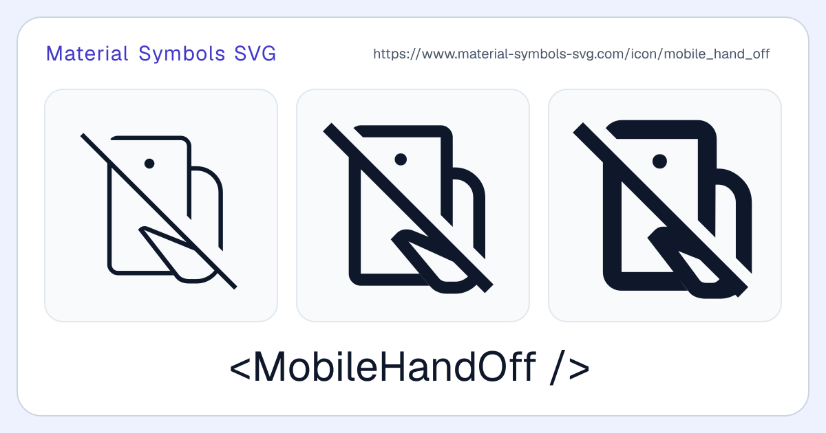 Mobile Hand Off Icon - Material Symbols SVG