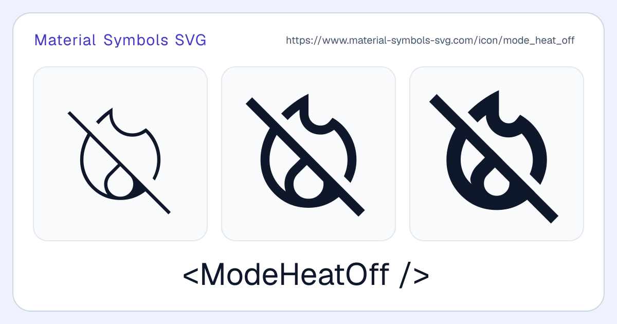 Mode Heat Off Icon - Material Symbols SVG