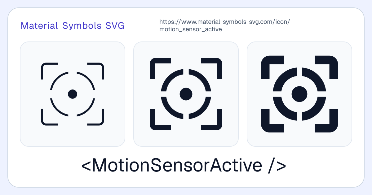 Motion Sensor Active Icon - Material Symbols SVG