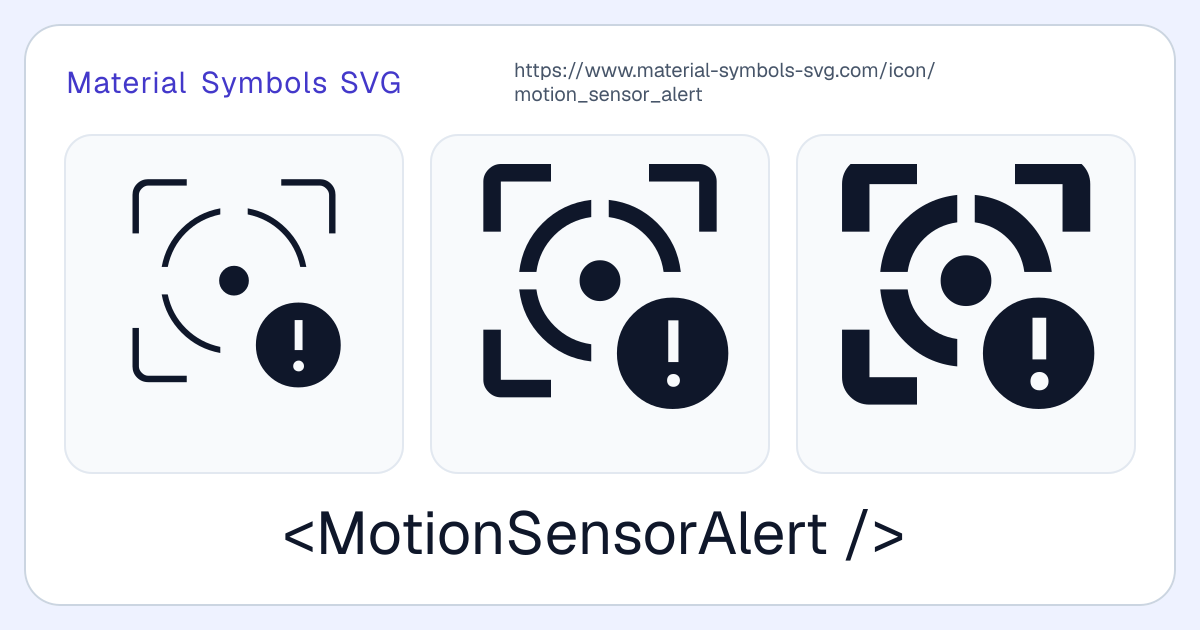 Motion Sensor Alert Icon - Material Symbols SVG