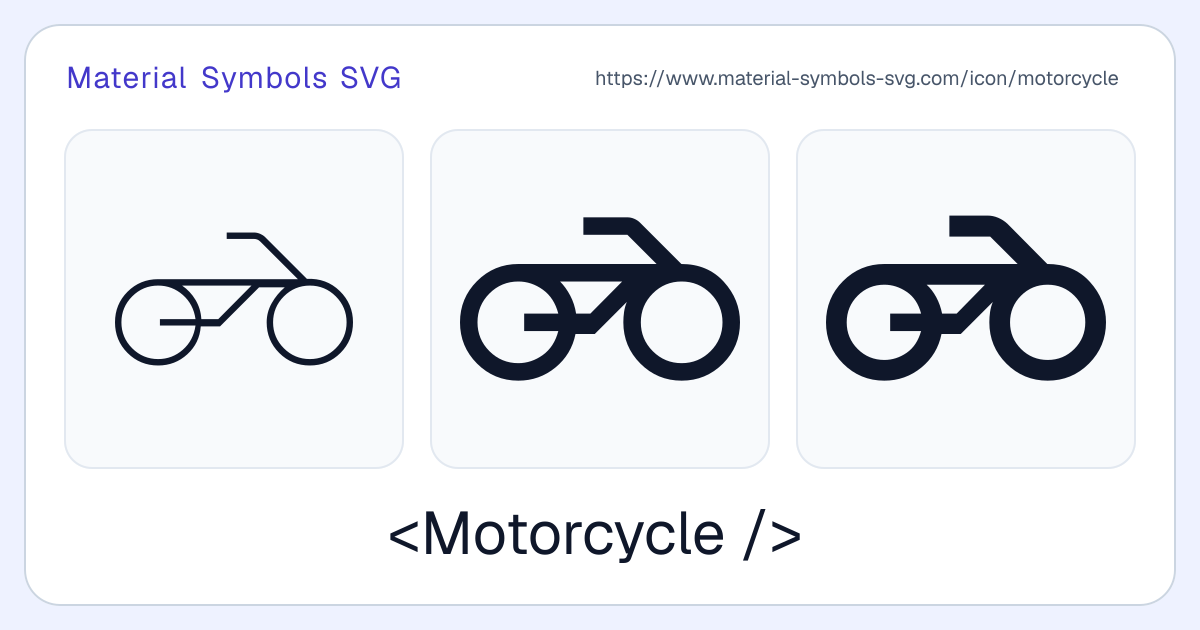Motorcycle Icon - Material Symbols SVG