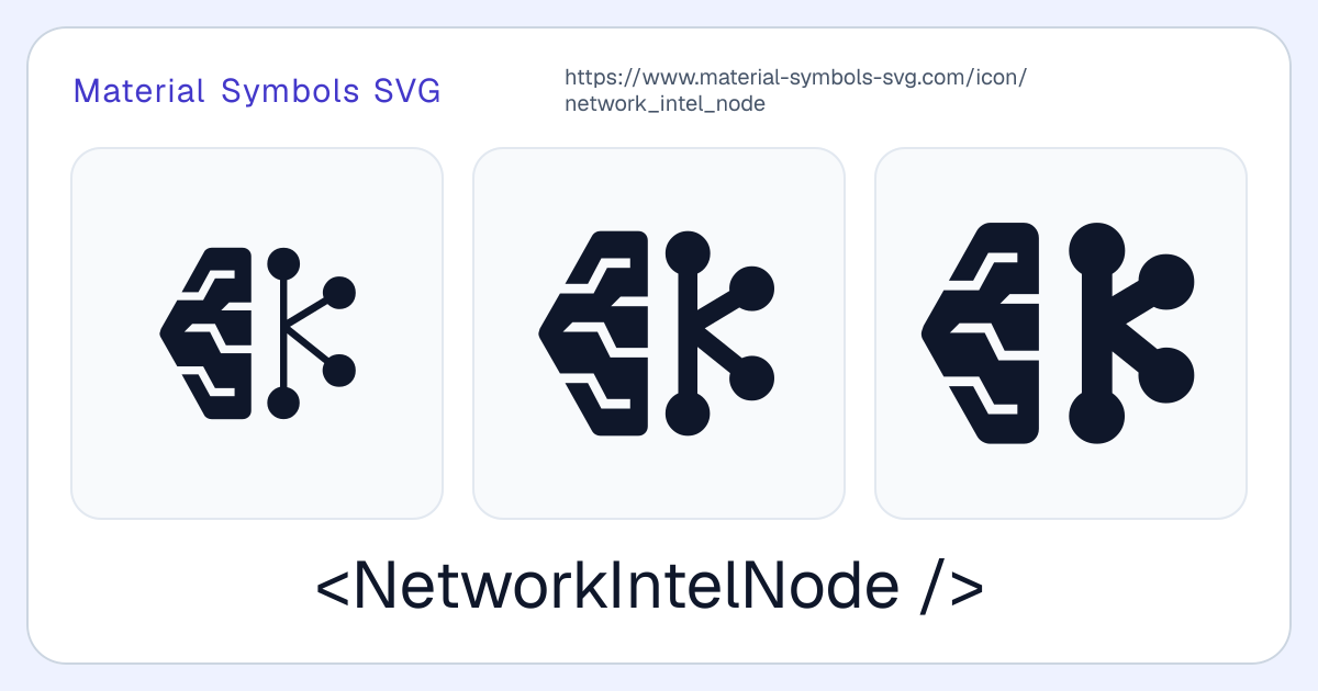 Network Intel Node Icon - Material Symbols SVG