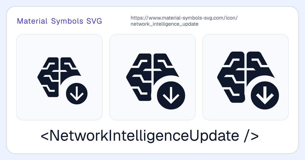 Network Intelligence Update Icon - Material Symbols SVG