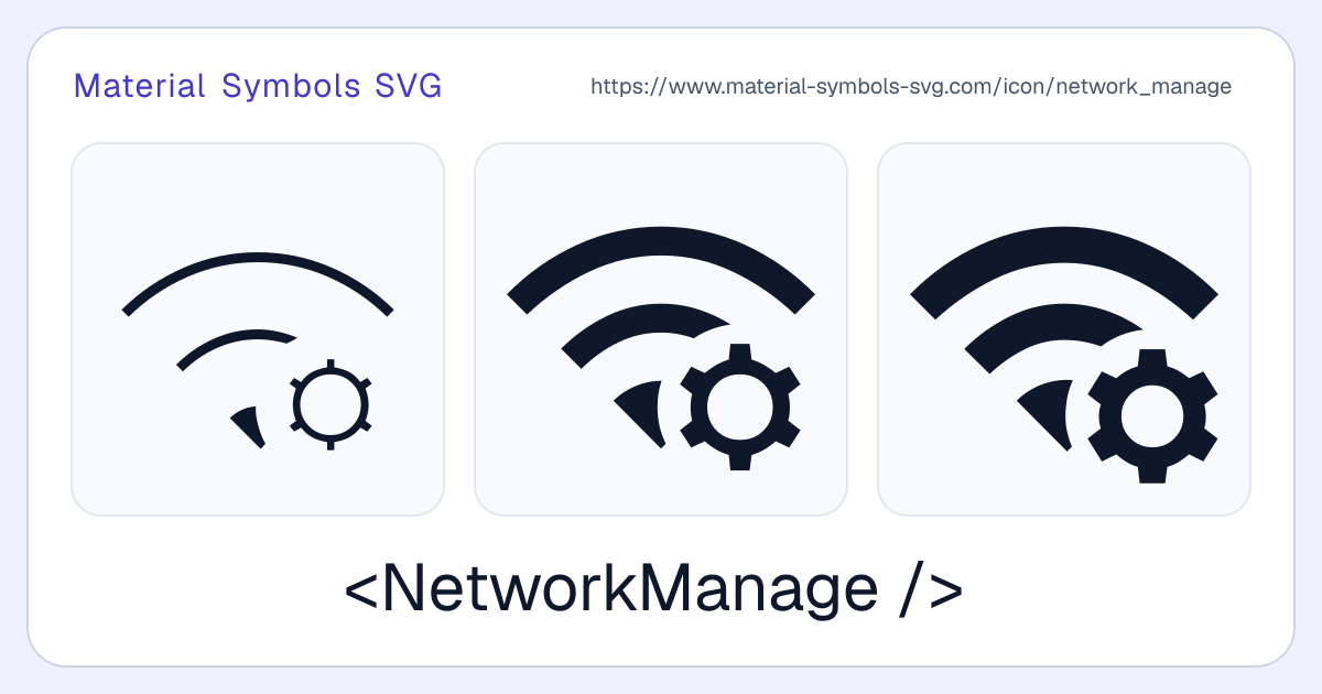 Network Manage Icon - Material Symbols SVG
