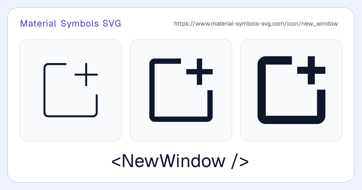 New Window Icon - Material Symbols SVG