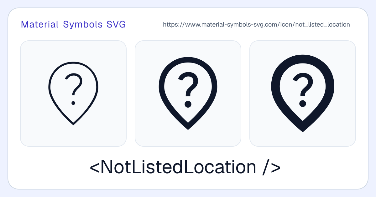 Not Listed Location Icon - Material Symbols SVG