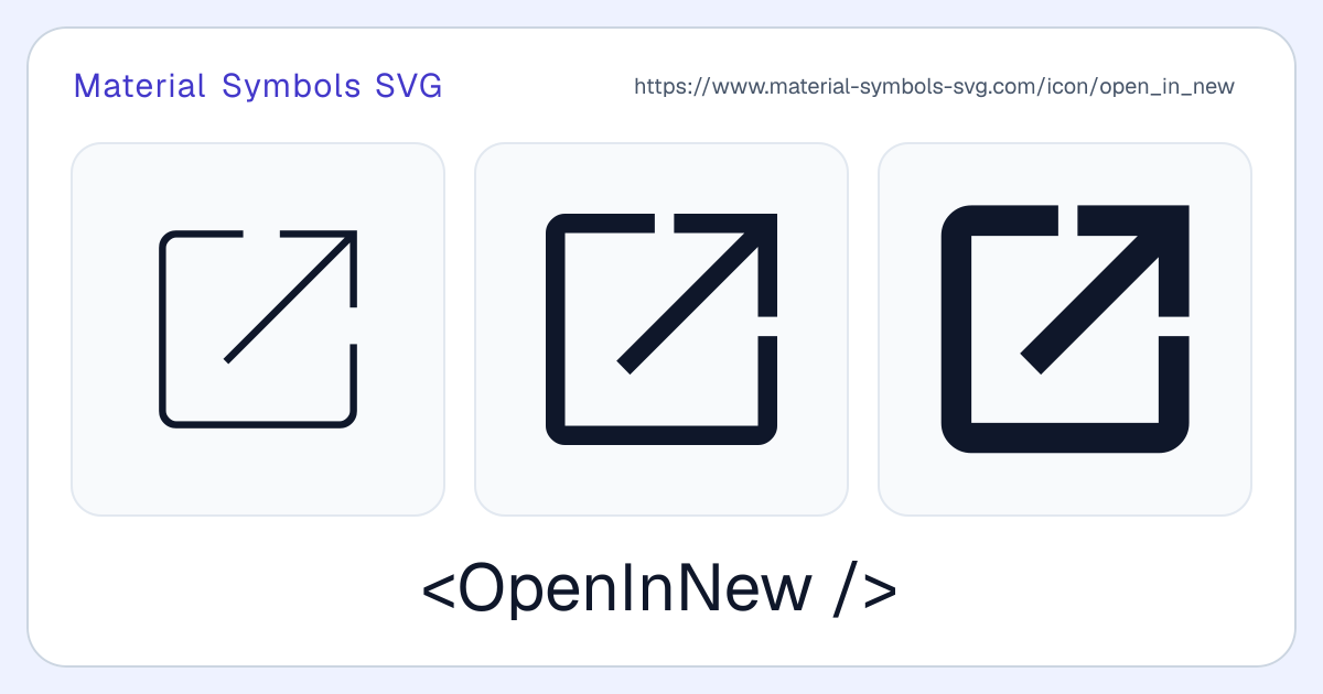 Open In New Icon - Material Symbols SVG