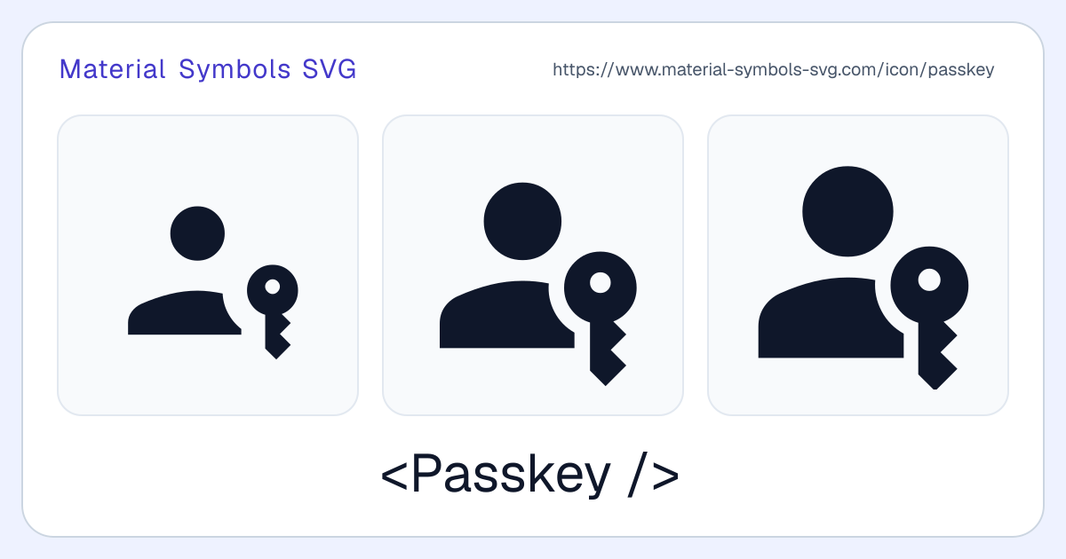 Passkey Icon - Material Symbols SVG