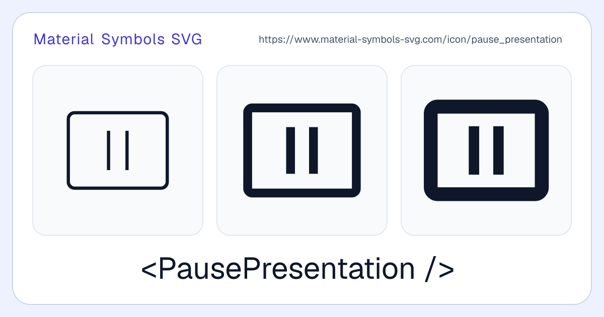 Pause Presentation Icon - Material Symbols SVG