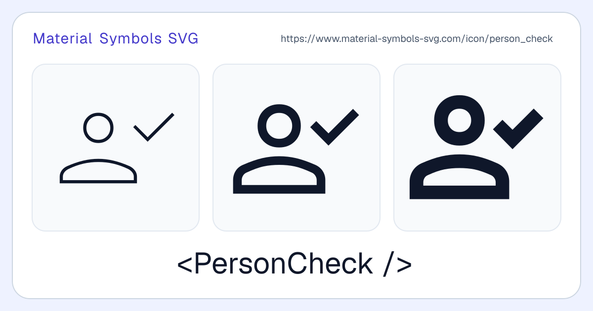 Person Check Icon - Material Symbols SVG