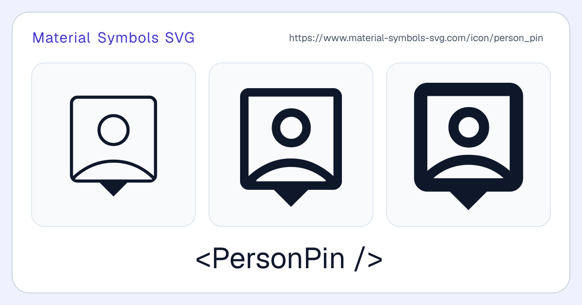 Person Pin Icon - Material Symbols SVG