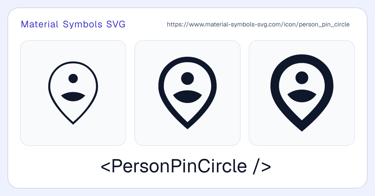 Person Pin Circle Icon - Material Symbols SVG