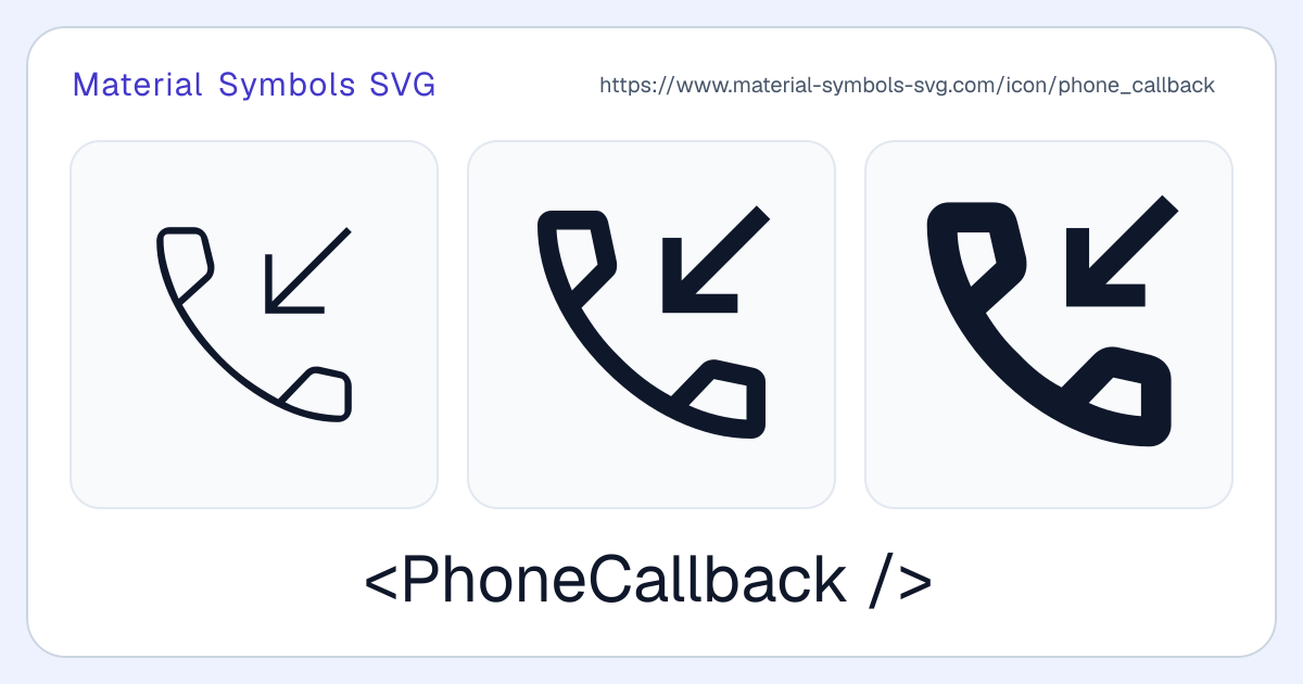 Phone Callback Icon - Material Symbols SVG