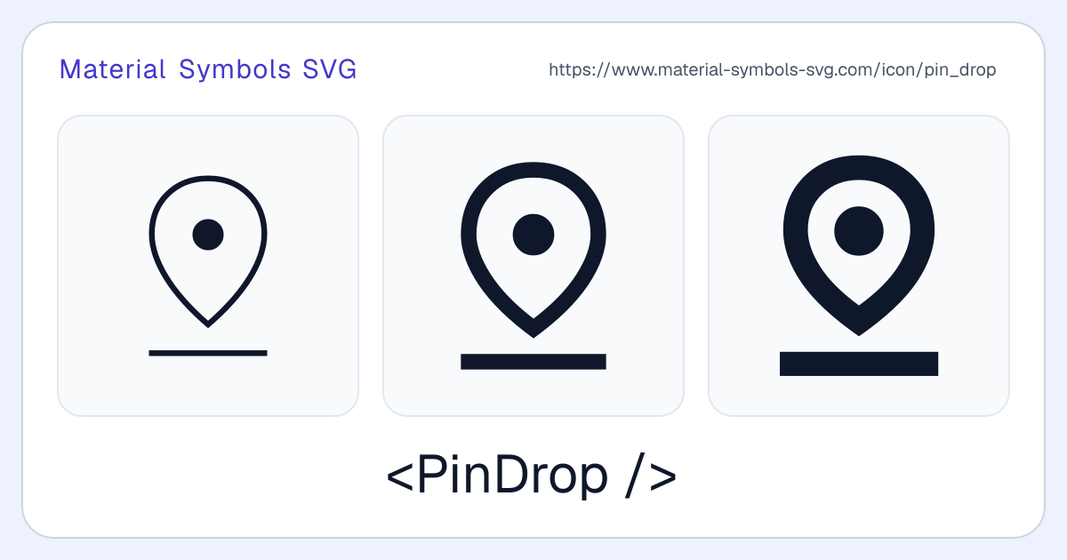 Pin Drop Icon - Material Symbols SVG