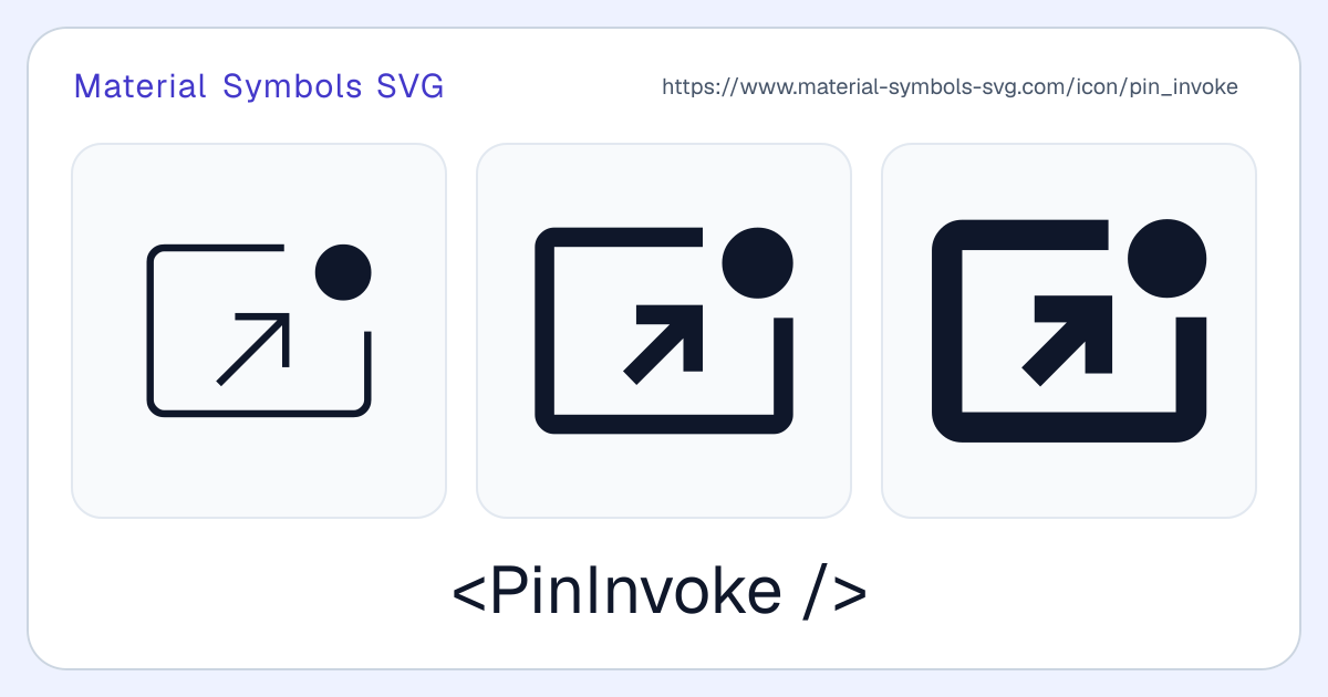 Pin Invoke Icon - Material Symbols SVG