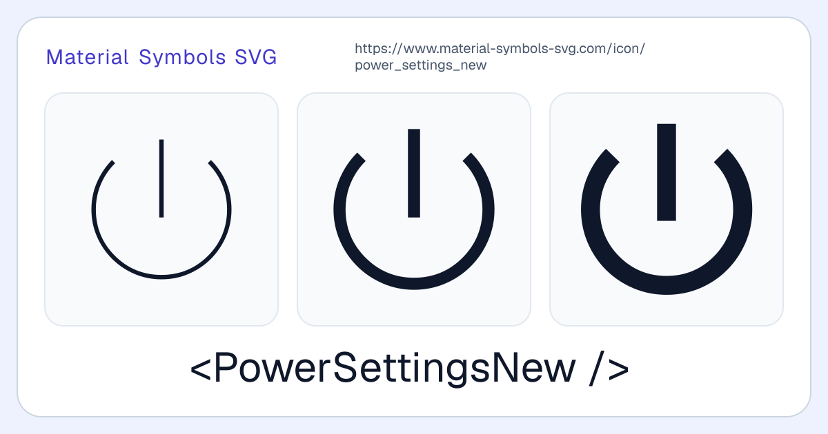 Power Settings New Icon - Material Symbols SVG