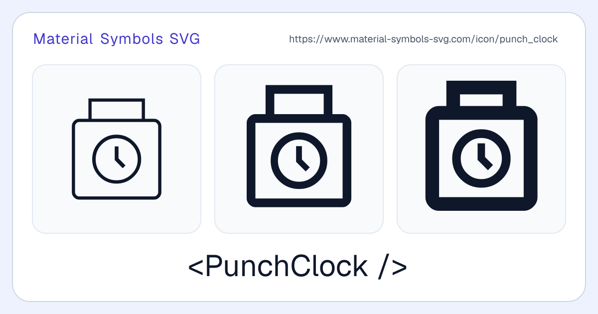 Punch Clock Icon - Material Symbols SVG