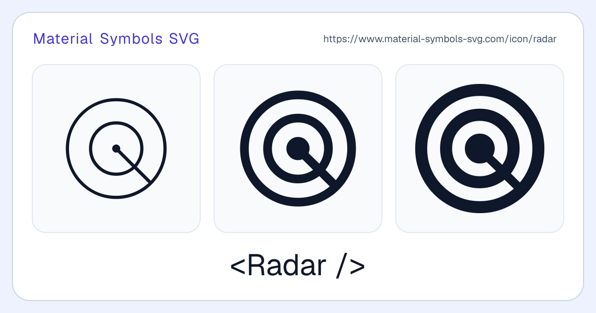 Radar Icon - Material Symbols SVG