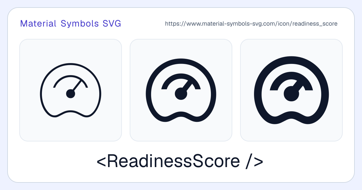 Readiness Score Icon - Material Symbols SVG